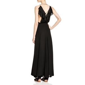 Kendall + Kylie Black Ruffle Wrapped Maxi Dress S